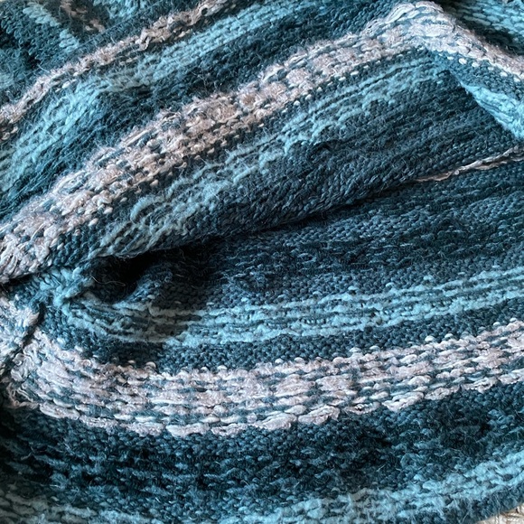 Free People Through the Storm Chunky Knit Blue Fair Isle Sweater, wool blend, L - Picture 9 of 16